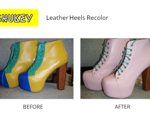 Shukey Leather Repair - Before & After Leather Heels Recolor